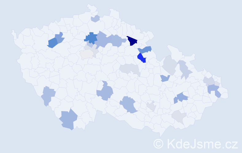 Příjmení: 'Chodúrová', počet výskytů 65 v celé ČR