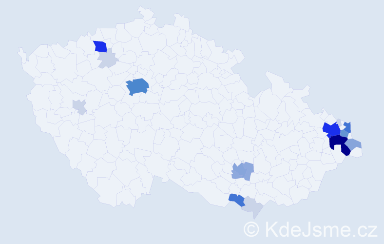Příjmení: 'Woznica', počet výskytů 68 v celé ČR