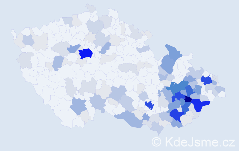 Příjmení: 'Mikulíková', počet výskytů 571 v celé ČR