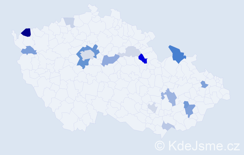 Příjmení: 'Cooper', počet výskytů 37 v celé ČR