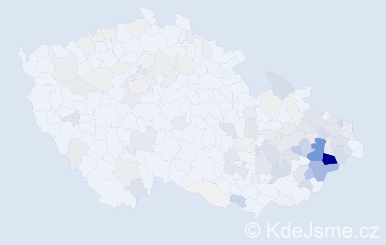 Příjmení: 'Barošová', počet výskytů 424 v celé ČR