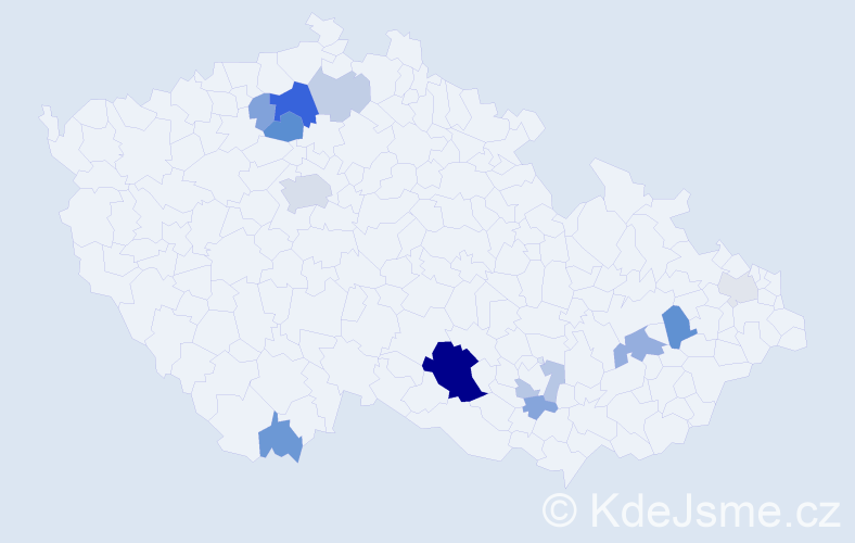 Příjmení: 'Loupal', počet výskytů 32 v celé ČR