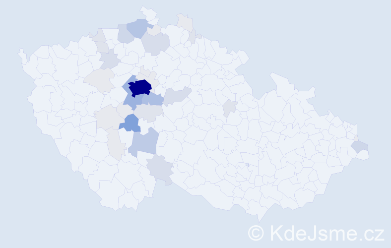 Příjmení: 'Humhal', počet výskytů 144 v celé ČR