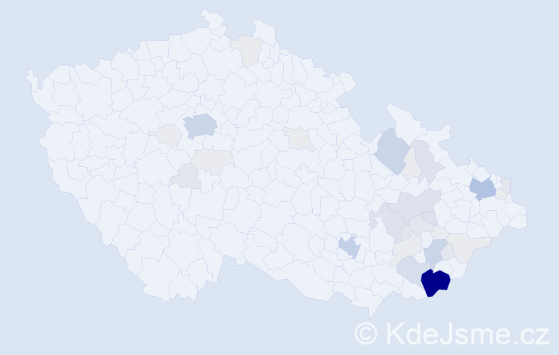 Příjmení: 'Mikláš', počet výskytů 147 v celé ČR
