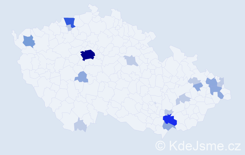 Příjmení: 'Marhefka', počet výskytů 44 v celé ČR