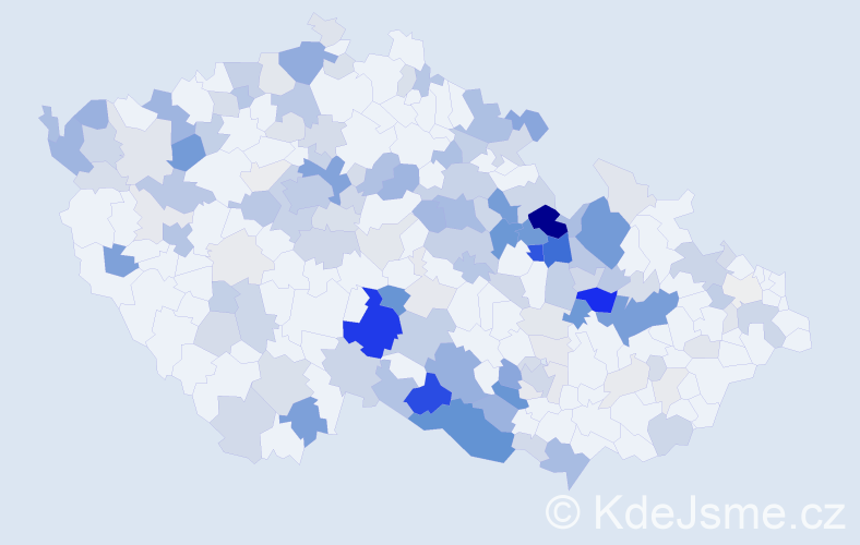 Příjmení: 'Vyhnálek', počet výskytů 533 v celé ČR