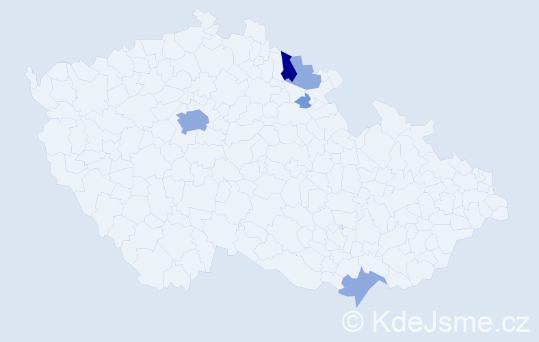 Příjmení: 'Slovenský', počet výskytů 12 v celé ČR
