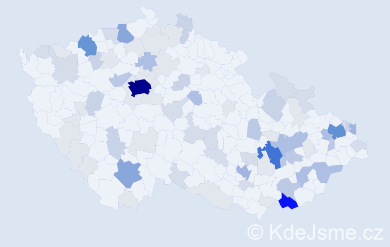 Příjmení: 'Zachar', počet výskytů 270 v celé ČR