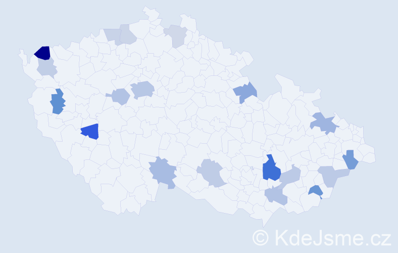 Příjmení: 'Smithová', počet výskytů 34 v celé ČR