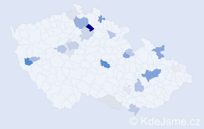 Příjmení: 'Ander', počet výskytů 65 v celé ČR