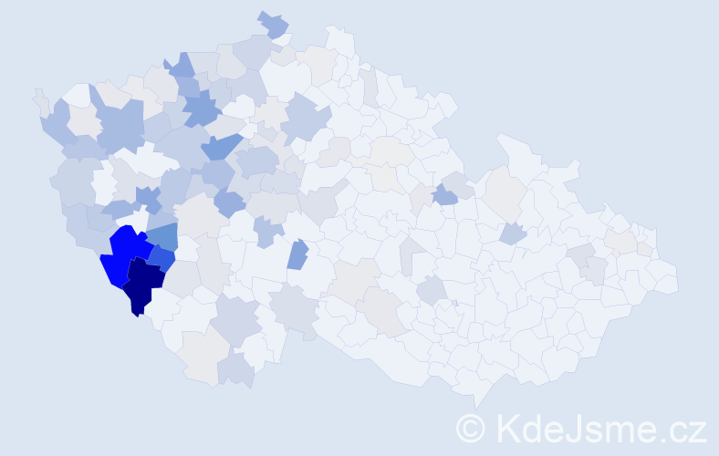 Příjmení: 'Rendlová', počet výskytů 530 v celé ČR