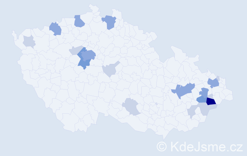 Příjmení: 'Snoza', počet výskytů 44 v celé ČR