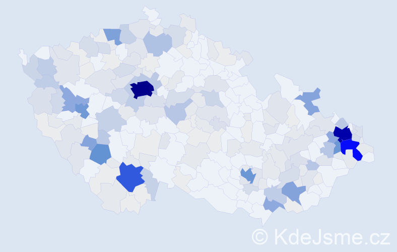 Příjmení: 'Klečka', počet výskytů 970 v celé ČR