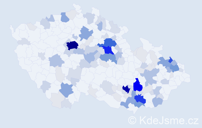 Příjmení: 'Kramář', počet výskytů 457 v celé ČR