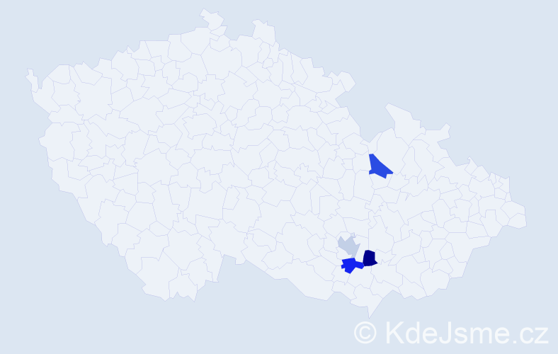 Příjmení: 'Jedonek', počet výskytů 8 v celé ČR