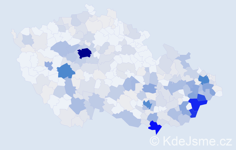 Příjmení: 'Trčka', počet výskytů 1277 v celé ČR