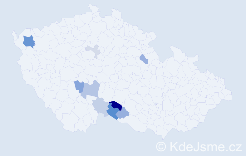 Příjmení: 'Karkula', počet výskytů 18 v celé ČR