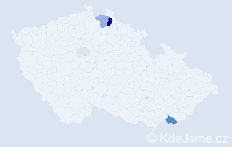 Příjmení: 'Pálich', počet výskytů 6 v celé ČR