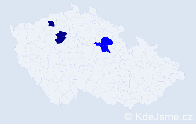 Příjmení: 'Mitterková', počet výskytů 8 v celé ČR