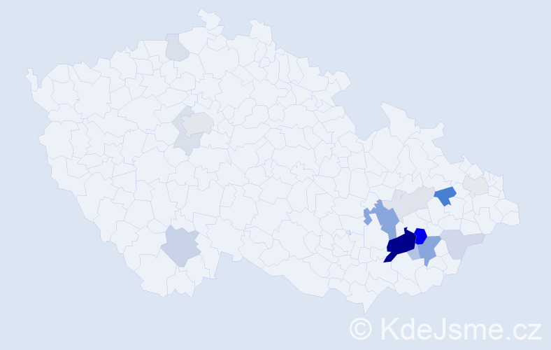 Příjmení: 'Deneš', počet výskytů 41 v celé ČR