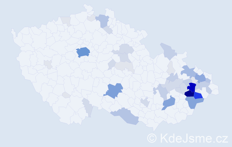 Příjmení: 'Zuzaňák', počet výskytů 189 v celé ČR