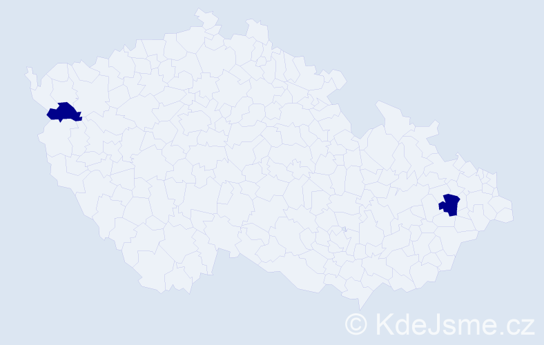 Příjmení: 'Bujtárová', počet výskytů 2 v celé ČR