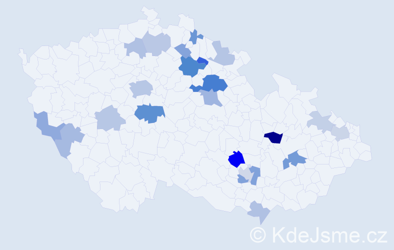 Příjmení: 'Lamr', počet výskytů 51 v celé ČR