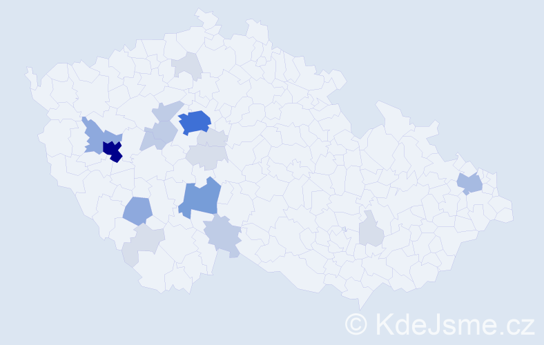 Příjmení: 'Kural', počet výskytů 61 v celé ČR