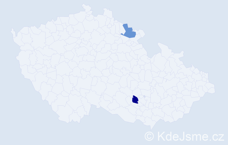 Příjmení: 'Tiede', počet výskytů 2 v celé ČR