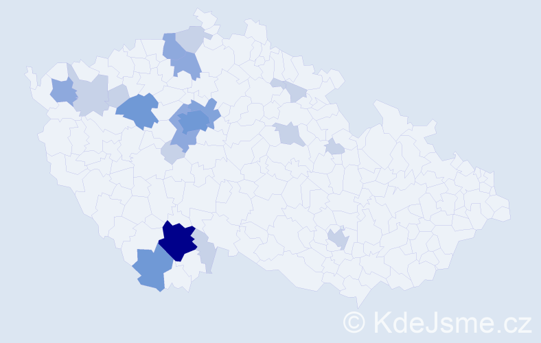 Příjmení: 'Lísal', počet výskytů 45 v celé ČR