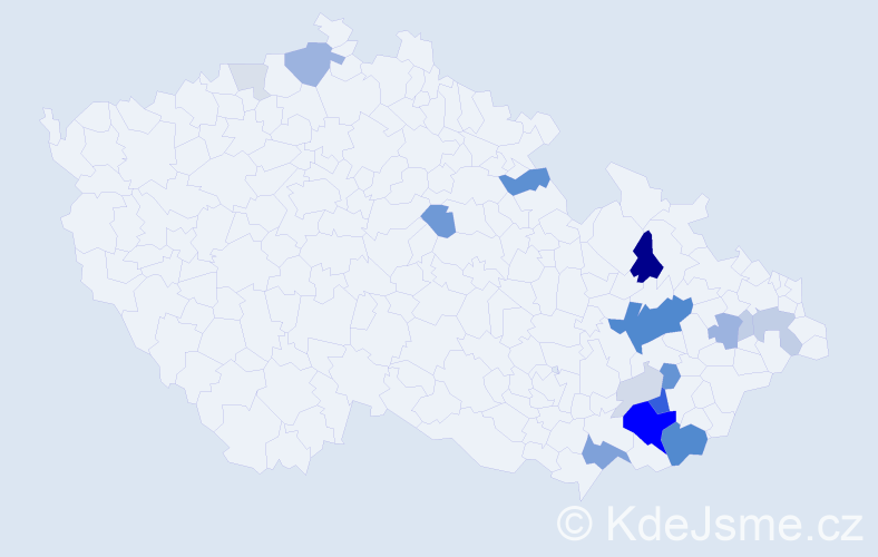 Příjmení: 'Podlas', počet výskytů 63 v celé ČR