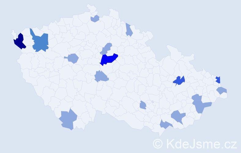 Příjmení: 'Andrášiková', počet výskytů 29 v celé ČR