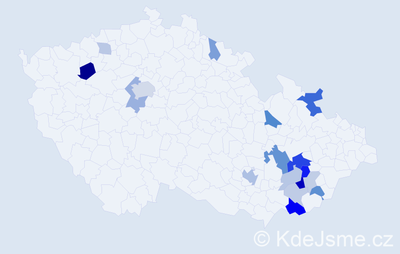 Příjmení: 'Ratiborská', počet výskytů 44 v celé ČR