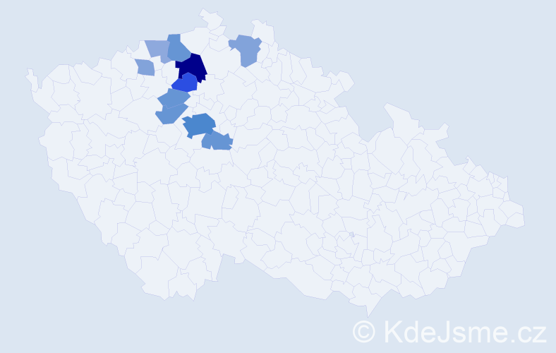 Příjmení: 'Kruncl', počet výskytů 34 v celé ČR
