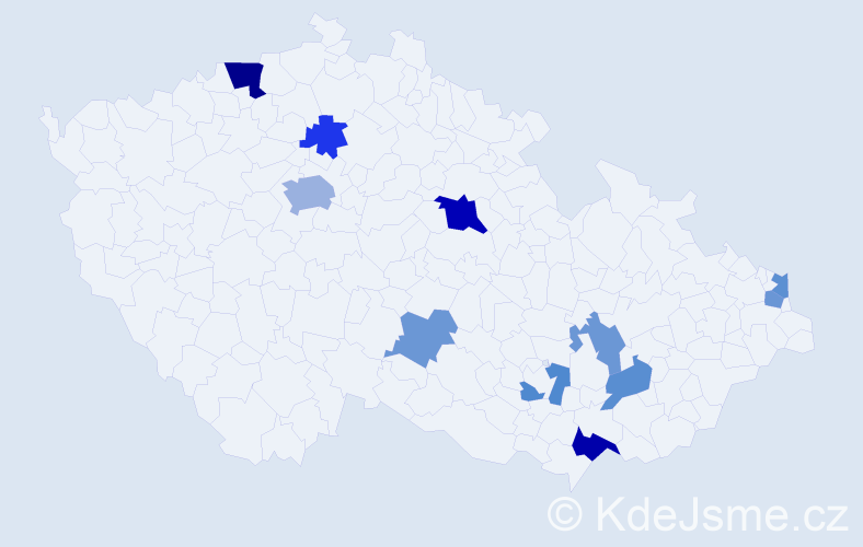 Příjmení: 'Ftorek', počet výskytů 19 v celé ČR
