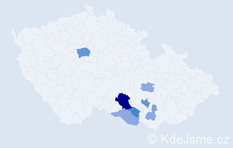 Příjmení: 'Khor', počet výskytů 23 v celé ČR