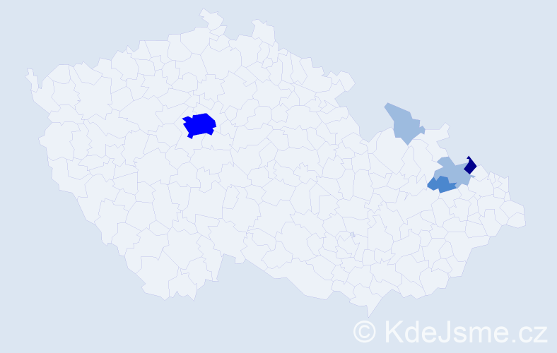 Příjmení: 'Kaluscha', počet výskytů 11 v celé ČR