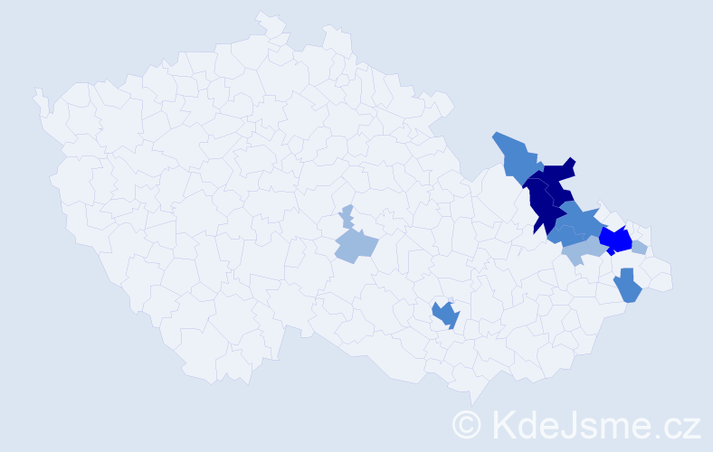 Příjmení: 'Mýlková', počet výskytů 25 v celé ČR