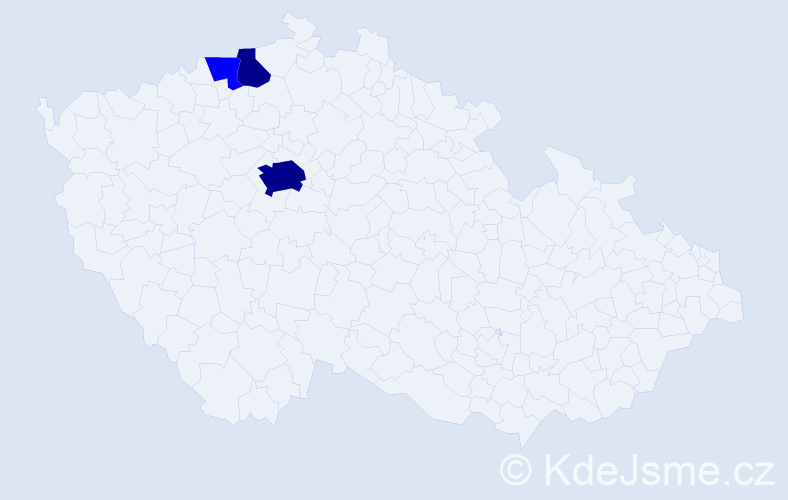 Příjmení: 'Wáwra', počet výskytů 5 v celé ČR