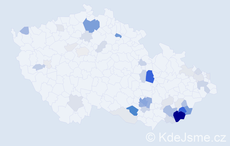 Příjmení: 'Skočovská', počet výskytů 118 v celé ČR