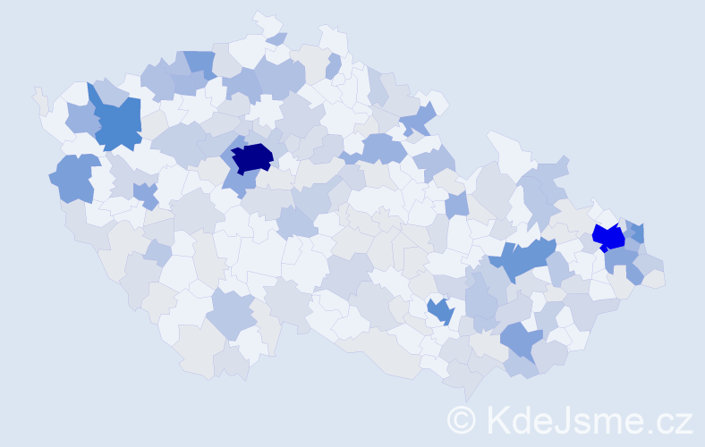 Příjmení: 'Kollár', počet výskytů 540 v celé ČR