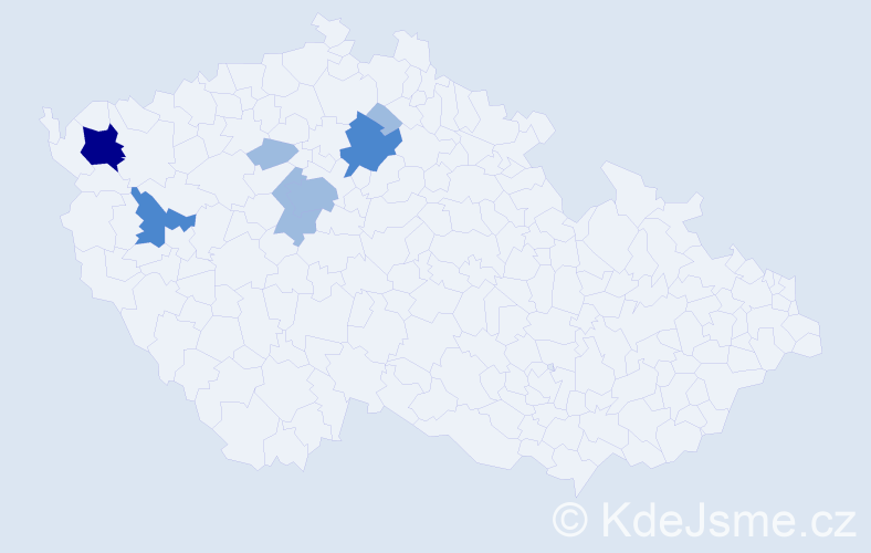 Příjmení: 'Bobeničová', počet výskytů 12 v celé ČR