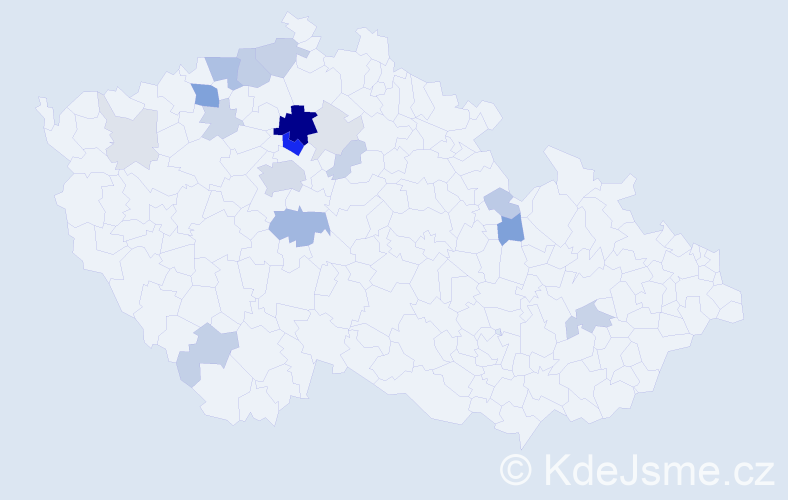 Příjmení: 'Techlovská', počet výskytů 61 v celé ČR