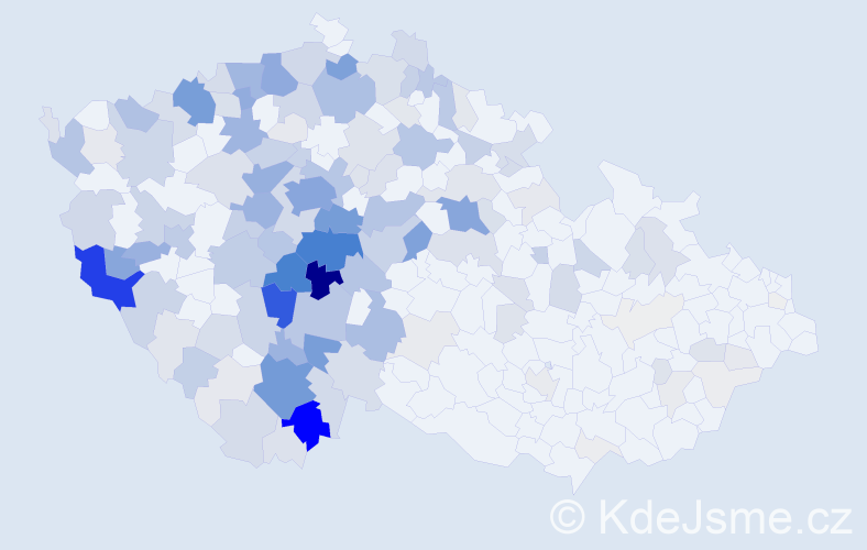 Příjmení: 'Votruba', počet výskytů 829 v celé ČR