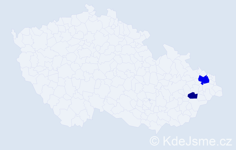 Příjmení: 'Kladoš', počet výskytů 5 v celé ČR