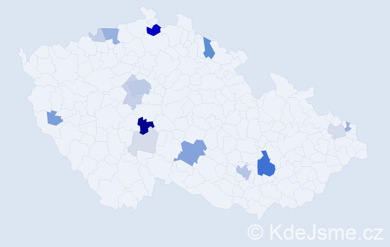 Příjmení: 'Oppelt', počet výskytů 63 v celé ČR