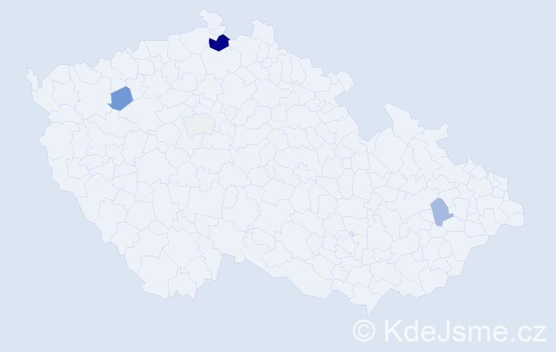 Příjmení: 'Půlkrabová', počet výskytů 8 v celé ČR