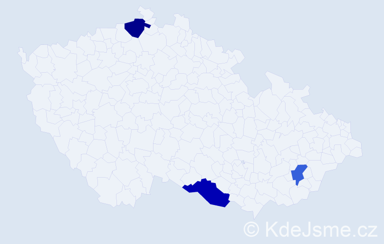 Příjmení: 'Lavingerová', počet výskytů 8 v celé ČR