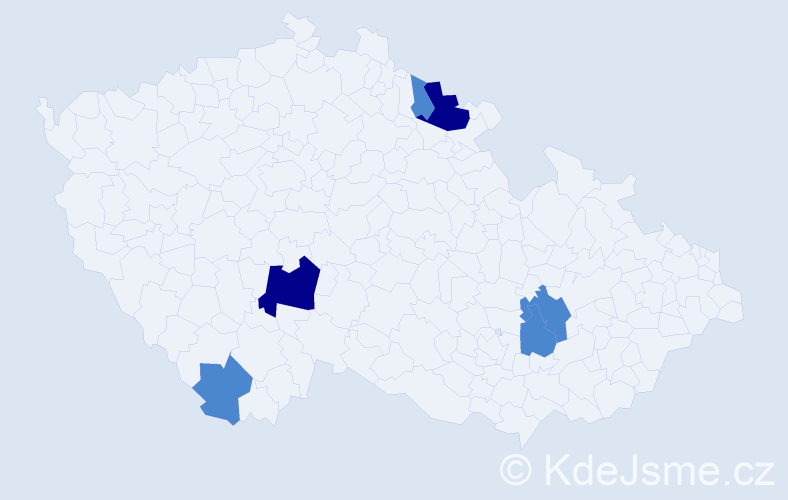 Příjmení: 'Vyhlidal', počet výskytů 10 v celé ČR