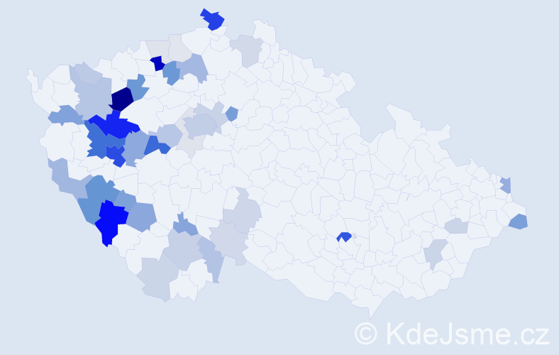 Příjmení: 'Reiser', počet výskytů 150 v celé ČR